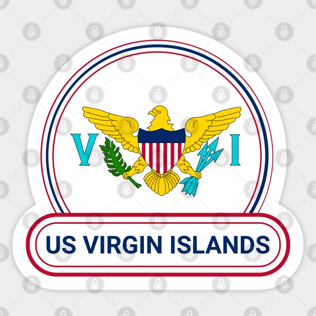 US Virgin Islands Country Badge - US Virgin Islands Flag Sticker by Yesteeyear